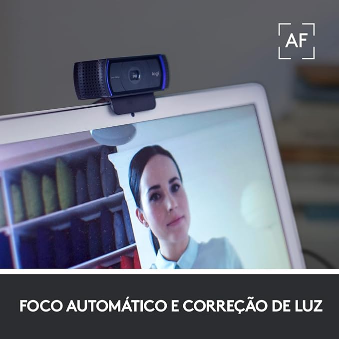 Webcam Logitech C920s - Full HD com Microfone Embutido e Proteção de Privacidade para Chamadas e Gravações em Video Widescreen 1080p - Compatível com Logitech Capture