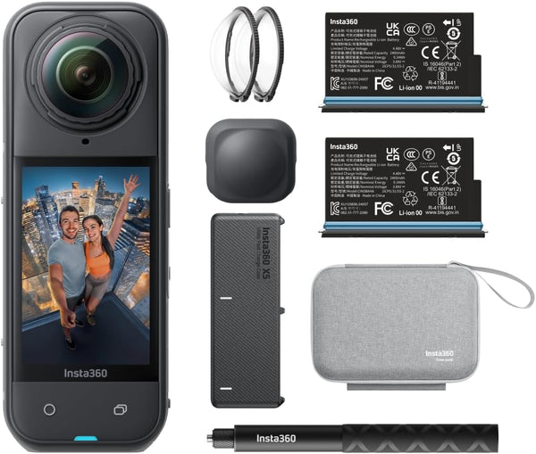 Insta360 X5 – Pacote Essentials à prova d'água 8K 360 vídeo 72MP foto ação capacete câmera 1/3.3 cm sensor grande-angular baixa desempenho luz desempenho lentes substituíveis para esportes viagens ao