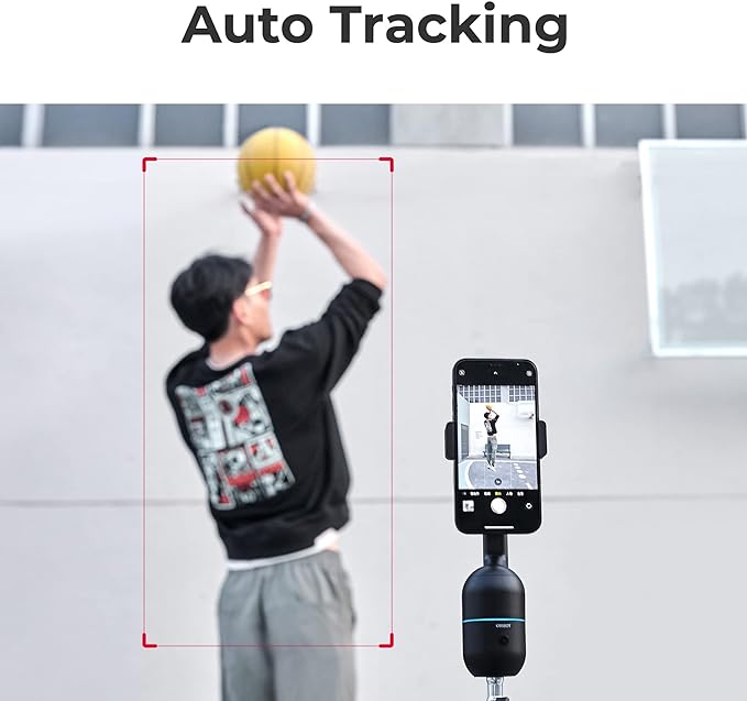 OBSBOT Suporte para telefone com tecnologia IA, suporte para telefone com rastreamento automático com câmera de detecção de grande angular, kit de criação de conteúdo