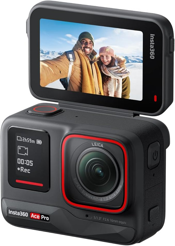 Insta360 Ace Pro - Câmera de ação à prova d'água projetada com Leica, sensor emblemático de 1/3.3 cm e redução de ruído AI para qualidade de imagem imbatível, 4K120fps, tela flip de 6.1 cm e recursos