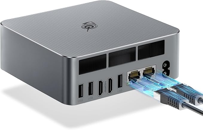 Beelink Mini PC EQR5, Processador AMD Ryzen 7 5825U (8C/16T, até 4,5GHz), 16GB DDR4 RAM 500GB NVMe PCIE3.0x4 SSD, Mini Computador Suporte 4K Dual Screen Display/WiFi 6/BT5.2/Dual LAN/USB 3.0