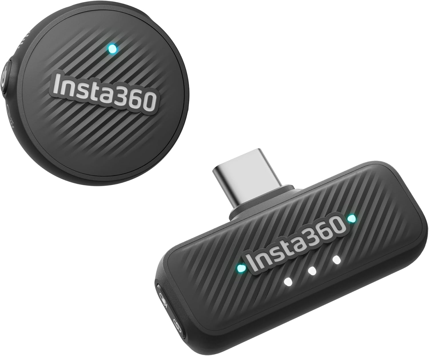 Insta360 Mic Air (1 Transmissor + 1 Receptor) – Microfone Sem Fio com Cancelamento de Ruído, Alcance de 300m, Compatível com iPhone/Android/PC/Mac via USB-C, Ideal para Vlogs e Transmissões ao Vivo