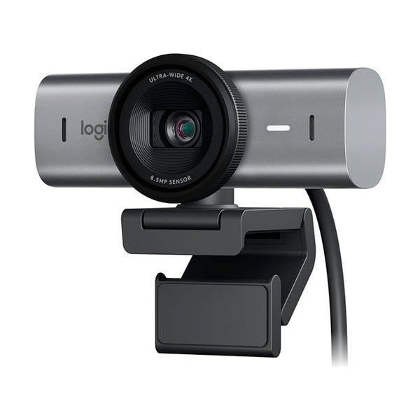 Webcam Ultra HD 4K Logitech MX Brio Com Microfones com Redução de Ruído, Qualidade de Imagem Aprimorada por IA, Protetor de Privacidade e Conexão USB-C - Grafite