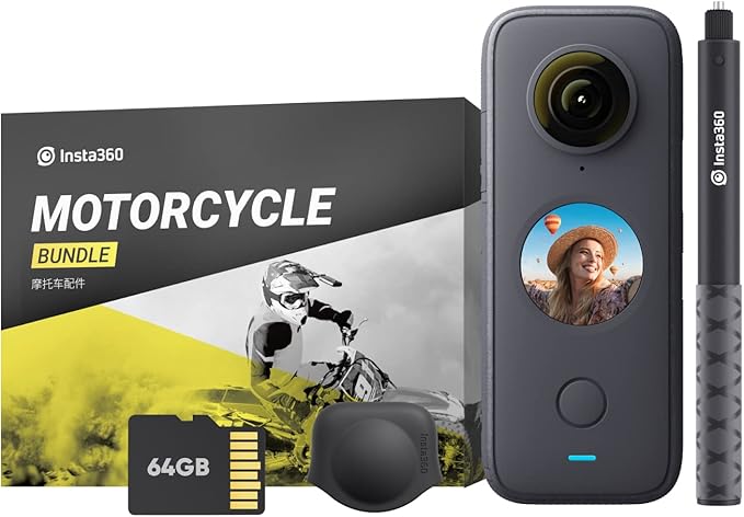 Insta360 Câmera de ação à prova d'água ONE X2 de 360 graus, 5,7 K 360, estabilização, tela sensível ao toque, edição de IA, transmissão ao vivo, webcam, controle de voz