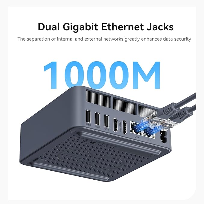 Beelink Mini PC EQi12, Intel Core i5 12450H (8C/12T, até 4,4GHz), 24GB LPDDR5 5200MHz 500GB, 1TB PCle4.0 SSD, Mini Computador Dual HDMI Display 4K, Dual Gigabit LAN, WiFi6/BT5.2/Micro PC