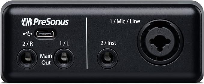 PreSonus AudioBox GO | Interface de áudio USB-C para produção musical com o software de gravação Studio One DAW, tutoriais de música, amostras de som e instrumentos virtuais