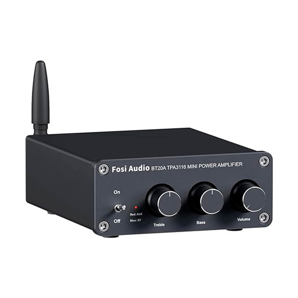 Fosi Audio BT20A Bluetooth 5.0 Receptor Amplificador de Áudio Estéreo 2 Canais Mini Hi-Fi Classe D Amplificador Integrado 2.0 CH para Alto-falantes Domésticos 100W x 2 TPA3116