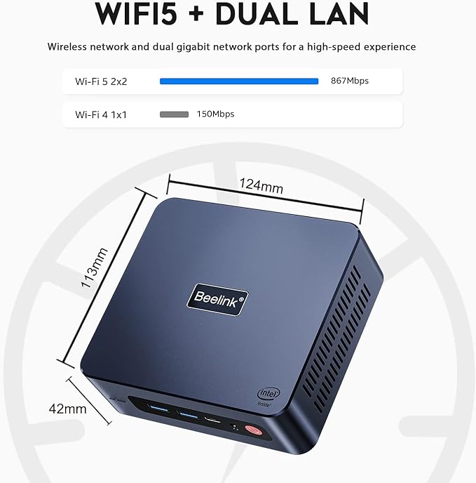 Beelink Processador N5105 (até 2,9 GHz), Mini PC U59 Pro Beelink Processador N5105 (até 2,9 GHz), Mini PC U59 Pro