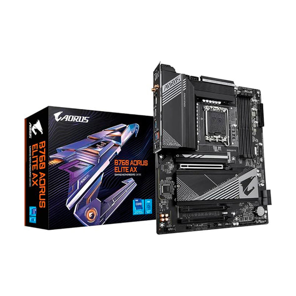 Placa Mãe Gigabyte B760 AORUS ELITE AX WIFI (LGA 1700/4xDDR5/HDMI/DP/M.2/USB 3.2)