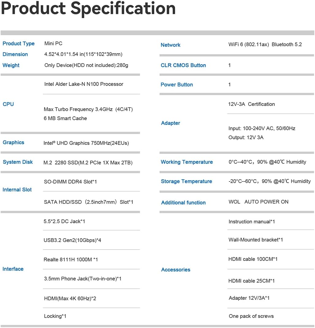 Beelink MINI S12 Intel® Alder Lake-N N95