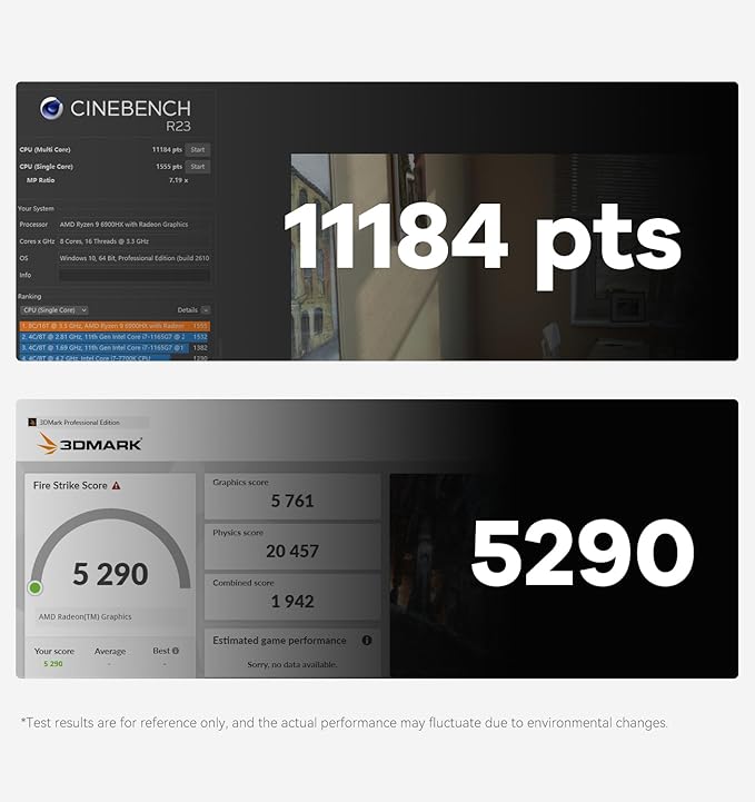 Beelink Mini PC EQR6 AMD Ryzen 9 6900HX (8C/16T, até 4,9GHz), SSD NVMe 24GB DDR5/500GB, Mini computador para jogos com AMD Radeon 680M, suporta tela dupla 4K/WiFi6/BT5.2/USB3.2/LAN Gigabit dupla