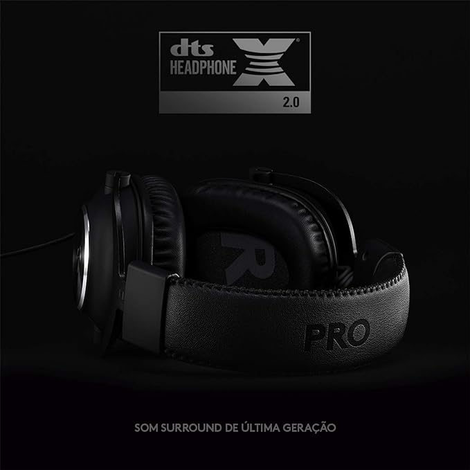 Headset Gamer Logitech G PRO X 7.1 Dolby Surround com Tecnologia Blue VO!CE, Design Confortável e Durável e Drivers PRO-G 50mm