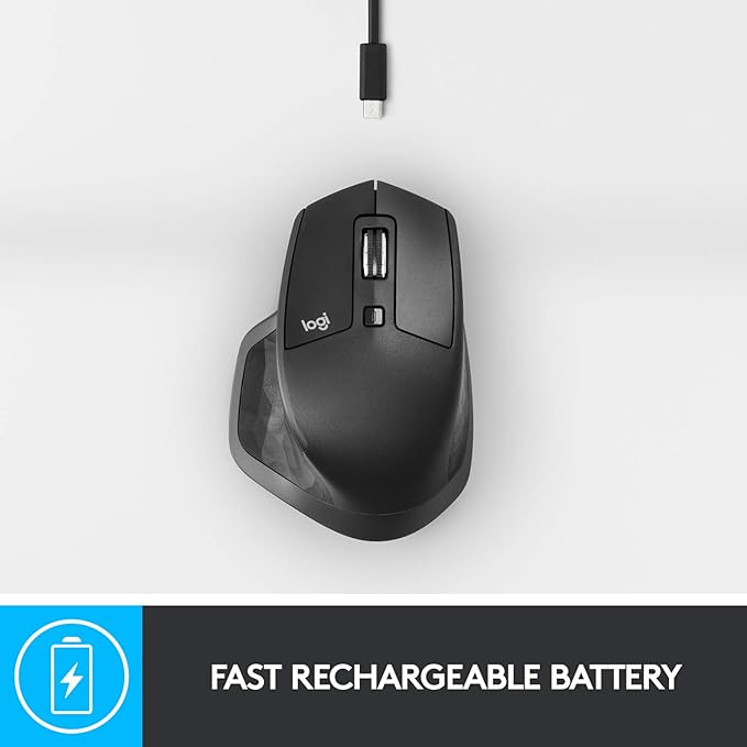 Mouse sem Fio MX Master 2S com Tecnologia FLOW para Controle Multi-Computador e Compartilhamento de Arquivos, Conexão por Nanoreceptor USB Unifying ou Bluetooth com Easy-Switch, Logitech, Mouses