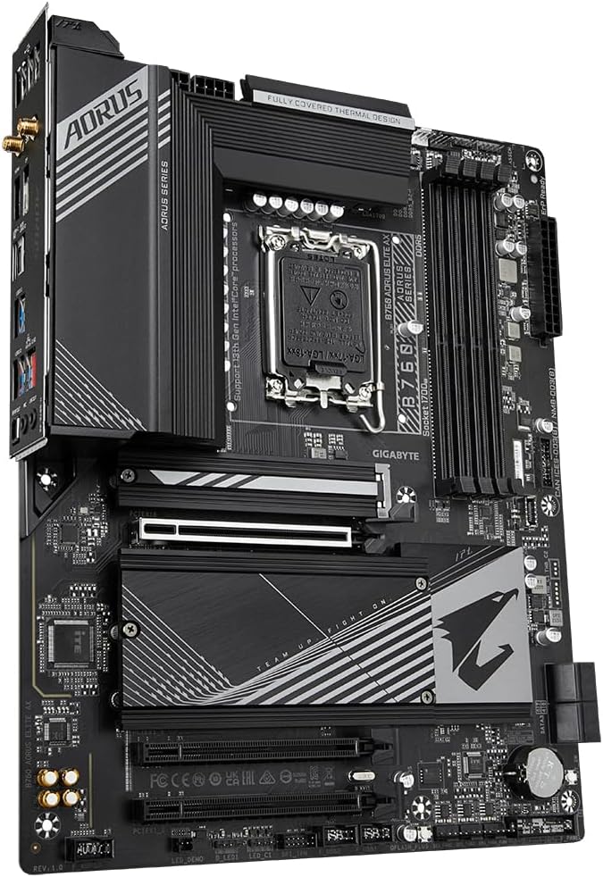 Placa Mãe Gigabyte B760 AORUS ELITE AX WIFI (LGA 1700/4xDDR5/HDMI/DP/M.2/USB 3.2)