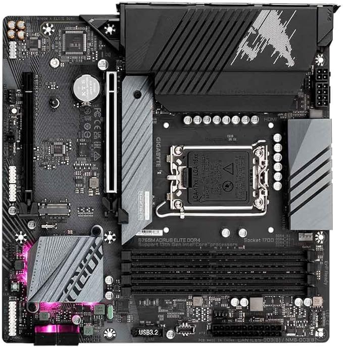 Placa Mãe Gigabyte B760M A ELITE DDR4 (LGA 1700/4xDDR4/HDMI/DP/M.2/USB 3.2)