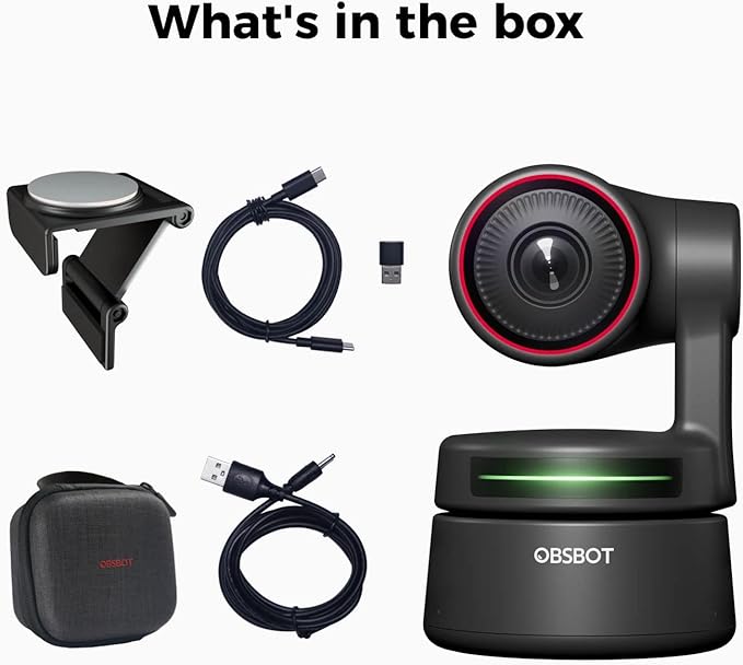 OBSBOT Tiny 4K PTZ 4K Webcam Ultra HD Auto-Frame Gesture Control HDR W