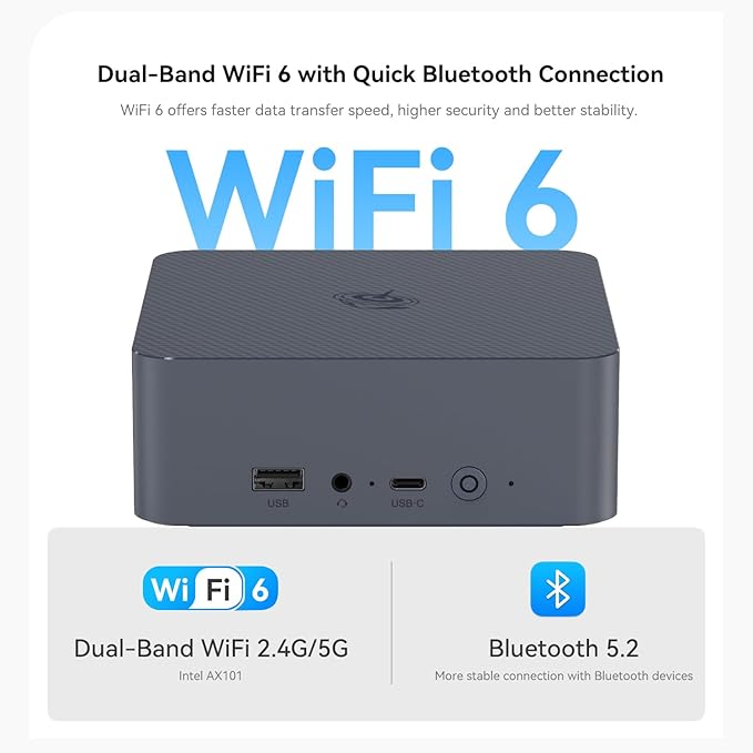 Beelink Mini PC EQi12, Intel Core i5 12450H (8C/12T, até 4,4GHz), 24GB LPDDR5 5200MHz 500GB, 1TB PCle4.0 SSD, Mini Computador Dual HDMI Display 4K, Dual Gigabit LAN, WiFi6/BT5.2/Micro PC