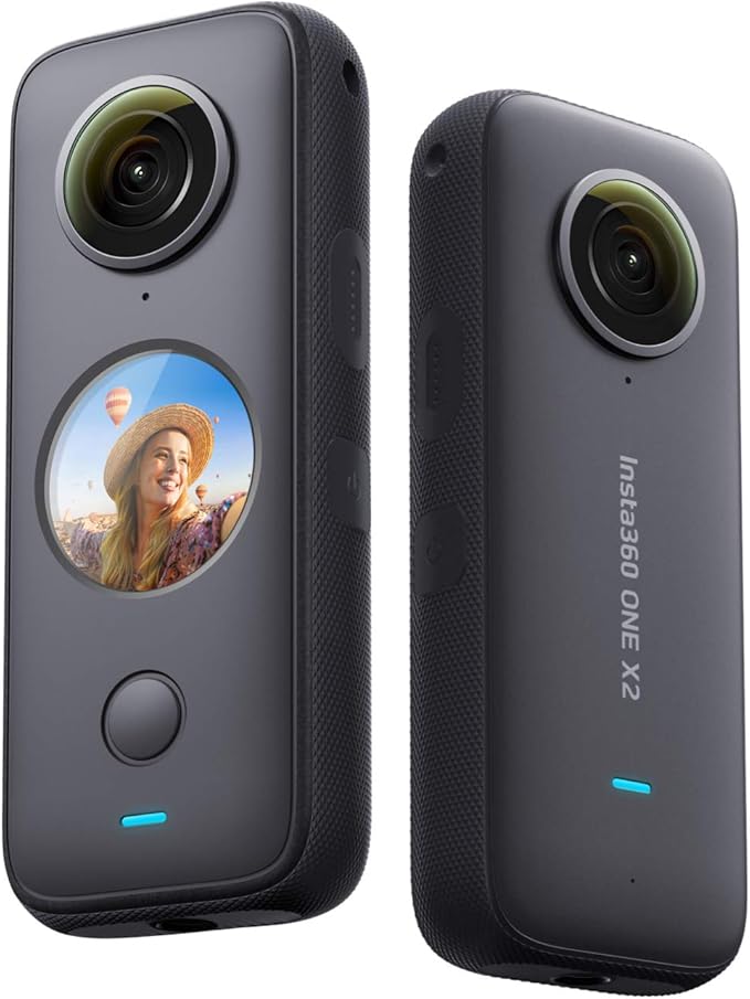 Insta360 Câmera de ação à prova d'água ONE X2 de 360 graus, 5,7 K 360, estabilização, tela sensível ao toque, edição de IA, transmissão ao vivo, webcam, controle de voz