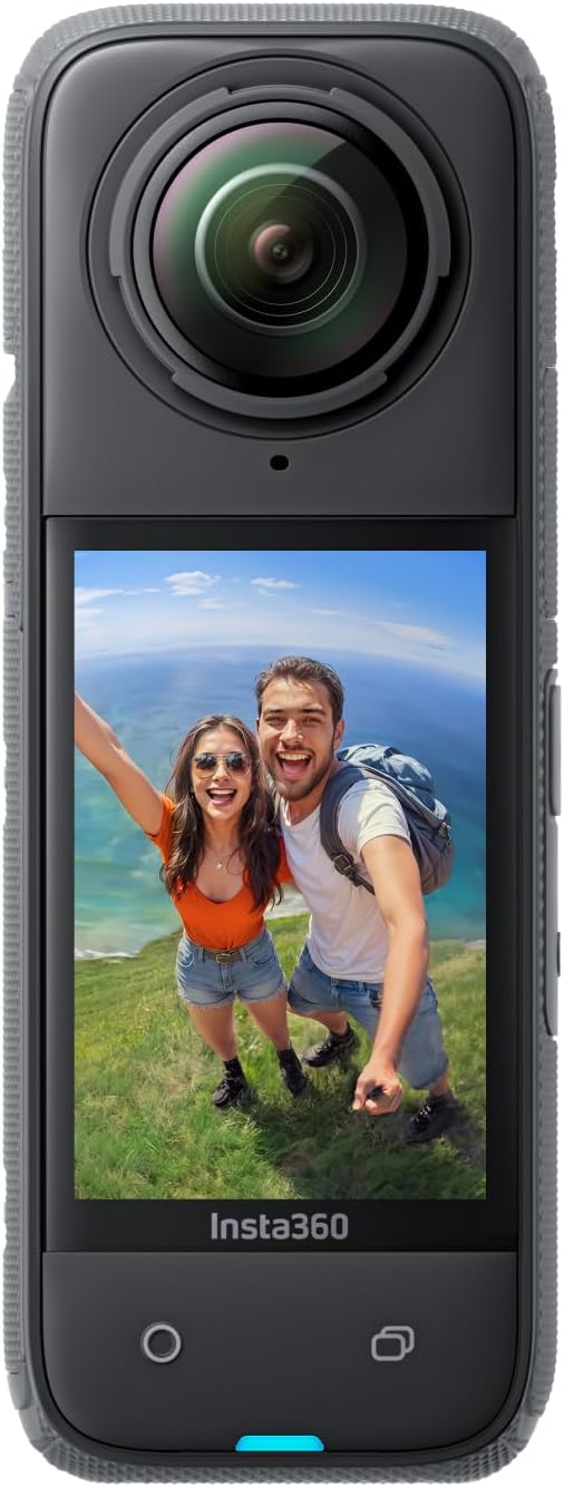 Insta360 Pacote padrão X4 - Câmera de ação 8K 360 à prova d'água, vídeo grande-angular 4K, efeito de bastão de selfie invisível, protetores de lente removíveis, vida útil da bateria de 135 minutos