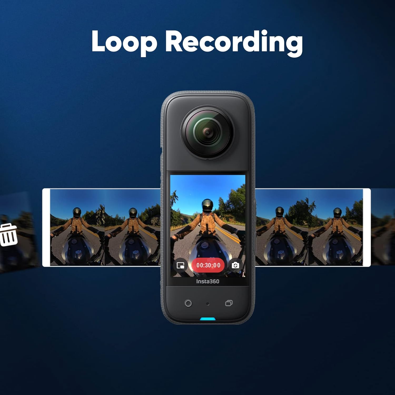 Insta360 Kit de motocicleta X3 (nova versão) - Câmera de ação 360 à prova d'água com sensores de 1/2 polegada 48MP, vídeo HDR ativo 5,7K 360, foto de 72 MP 360, lente única 4K, modo Me de 60 fps,