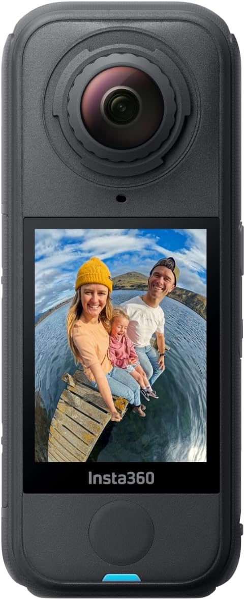 Câmera Insta360 X4 Air – Leve (165 g), 8K 360°, com Efeito de Bastão Invisível, Lentes Substituíveis, Gravação “Filme Primeiro e Enquadre Depois”, Protetor de Vento Integrado, Estabilização FlowState e Aplicativo com IA Integrada