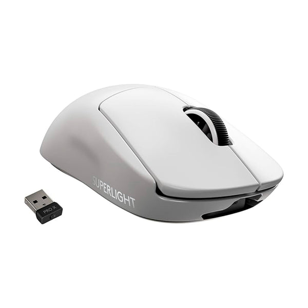 Mouse Logitech G PRO X SUPERLIGHT - Sem Fio com Tecnologia LIGHTSPEED, 5 Botões Programáveis, Sensor HERO 25K e Bateria Recarregável - Compatível com POWERPLAY - Branco