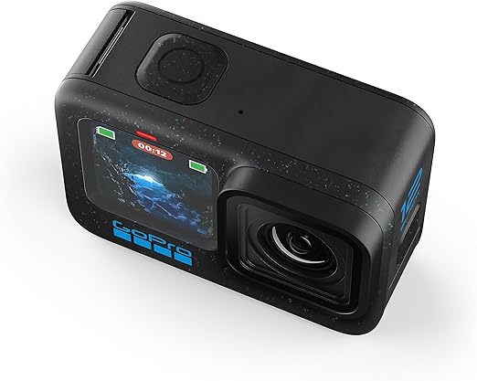 GoPro HERO12 BLACK - Câmera de ação à prova d'água com 5.3K60, 27MP, Vídeo + Foto HDR, HyperSmooth 6.0, Trava de horizonte 360°, Live + webcam, Áudio por Bluetooth, Bateria enduro, QUIK