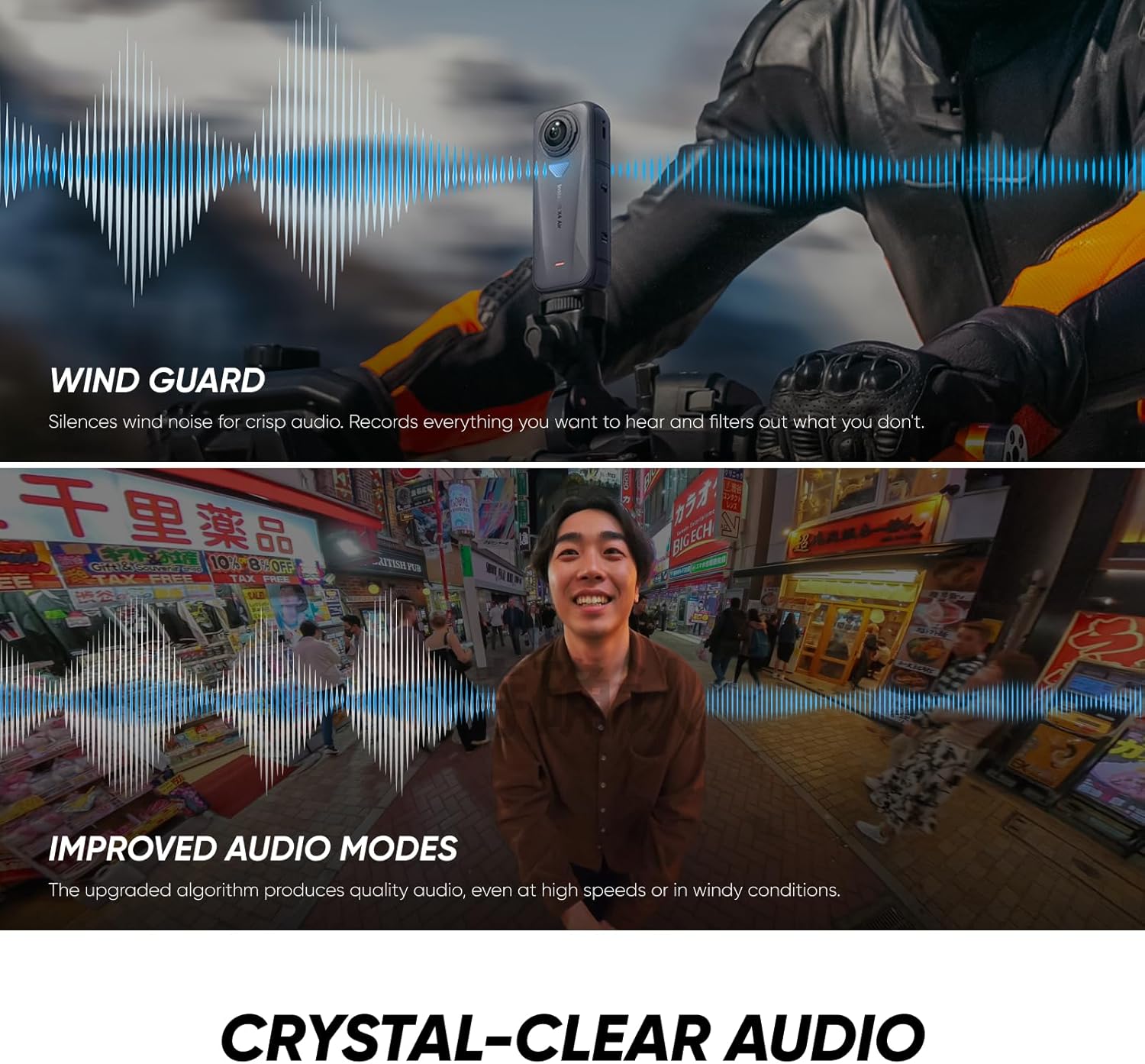 Câmera Insta360 X4 Air – Leve (165 g), 8K 360°, com Efeito de Bastão Invisível, Lentes Substituíveis, Gravação “Filme Primeiro e Enquadre Depois”, Protetor de Vento Integrado, Estabilização FlowState e Aplicativo com IA Integrada