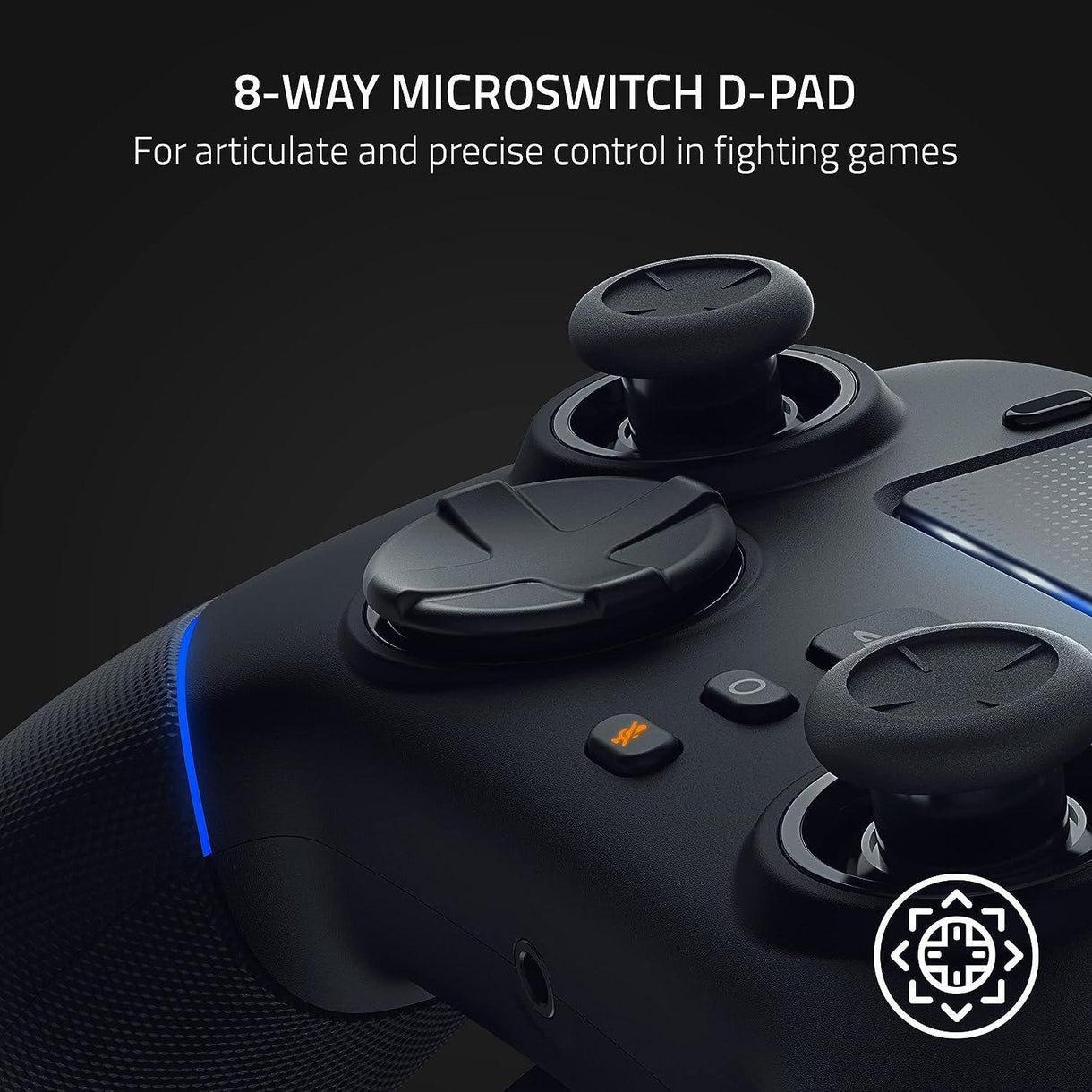 Razer Wolverine V2 Pro (licenciado para PlayStation) Controle de jogos profissional sem fio para consoles PS5 e PC, botões de ação táteis mecânicos, D-Pad de 8 vias - Preto
