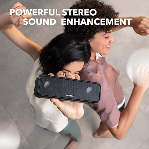 Soundcore 3 da Anker Soundcore, alto-falante Bluetooth com som estéreo, drivers de diafragma de titânio puro, tecnologia Partycast, bassup, reprodução de 24h, impermeabilidade IPX7,