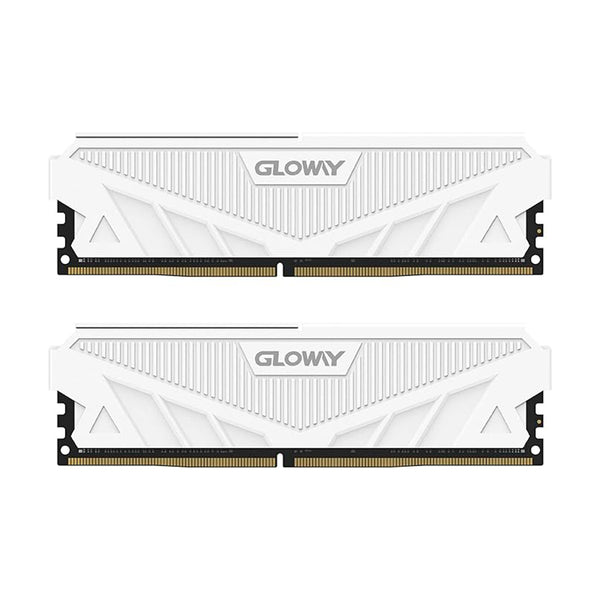 Gloway Kit de memória de alumínio para Desktop Compter DDR4 Ram 16GB (2 x 8GB) 3200MHz (PC4-25600) CL16 1,35V 288-Pin DDR4 UDIMM - Branco