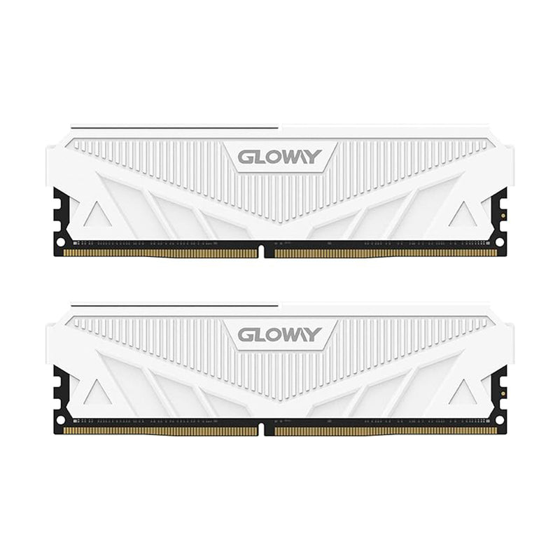 Gloway Kit de memória de alumínio para Desktop Compter DDR4 Ram 16GB (2 x 8GB) 3200MHz (PC4-25600) CL16 1,35V 288-Pin DDR4 UDIMM - Branco