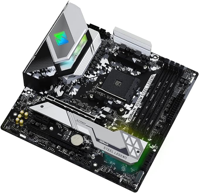 Placa mãe ASRock B550M Steel Legend Suporta 3ª geração AMD AM4 Ryzen/F