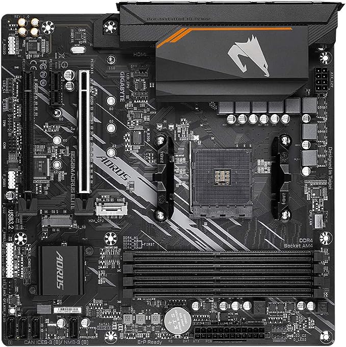 Gigabyte B550M AORUS Elite, Placa Mãe, Chipset B550, AMD AM4, mATX, DDR4