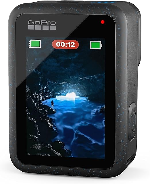 GoPro HERO12 BLACK - Câmera de ação à prova d'água com 5.3K60, 27MP, Vídeo + Foto HDR, HyperSmooth 6.0, Trava de horizonte 360°, Live + webcam, Áudio por Bluetooth, Bateria enduro, QUIK