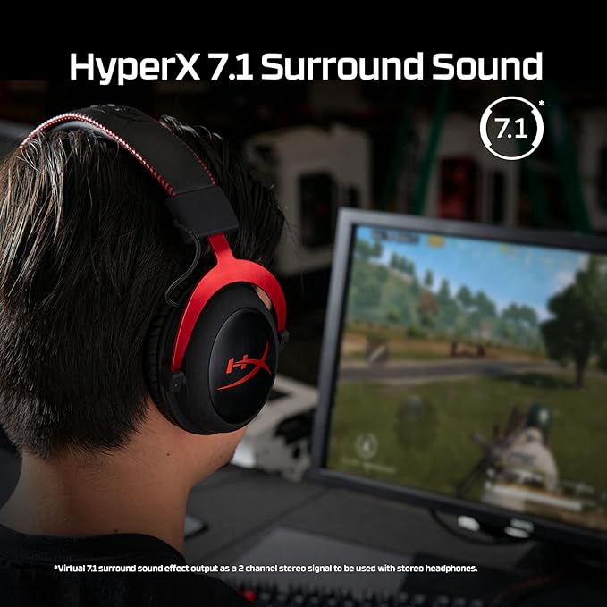 Headset Gamer Hyperx Cloud 2, Kingston, KHX-HSPC-RD, Preto e Vermelho