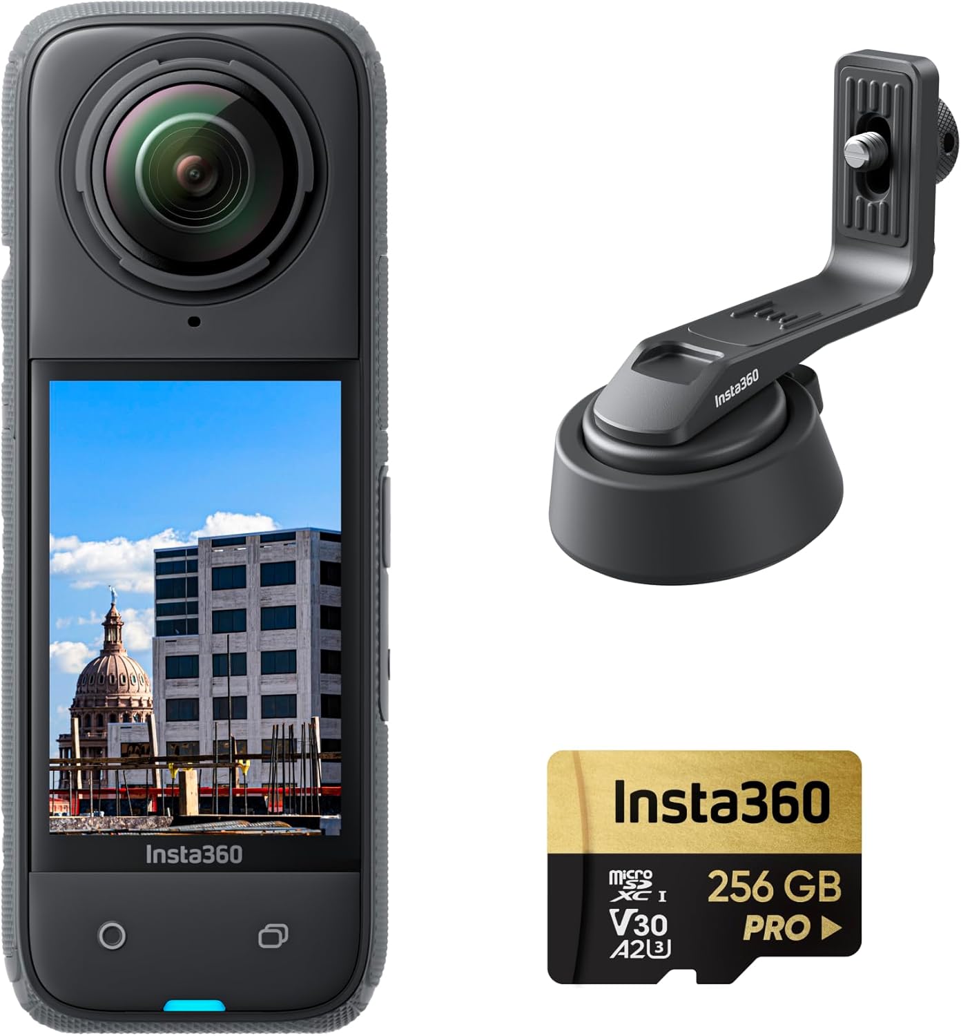 Insta360 Pacote de construção X4 – Câmera de construção de 360°, vídeo HDR 8K30fps 360, foto de 72MP, Timelapses de 11K, suporta DroneDeploy, OpenSpace, Cupix, Oculo, WhiteHelmet, Reconstruct & More