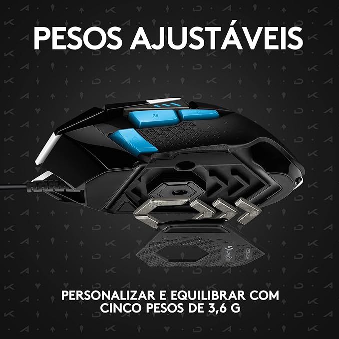 Mouse Gamer Logitech G502 HERO K/DA com RGB LIGHTSYNC, Ajustes de Peso, 11 Botóes Programáveis e Sensor HERO 25K - Edição Oficial League of Legends KDA