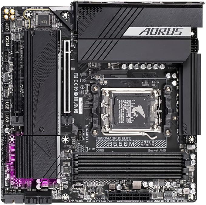 Gigabyte B650m Aorus Elite, Placa Mãe Ddr5, Microatx, Am5