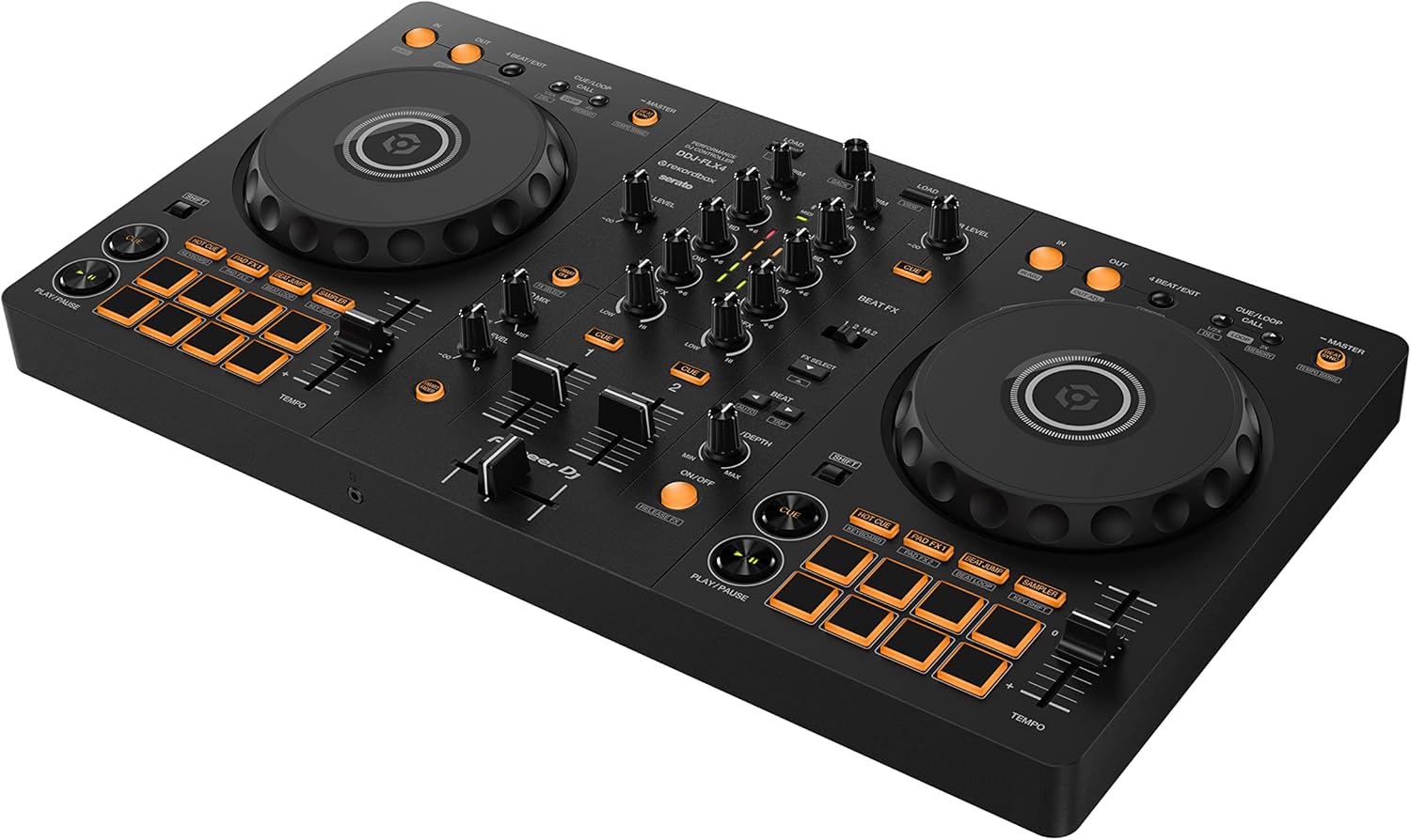 Pioneer DJ DDJ-FLX4 2 decks rekordbox e controlador Serato DJ - Grafite