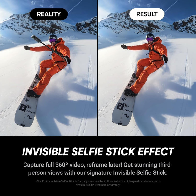 Insta360 X5 – Pacote Essentials à prova d'água 8K 360 vídeo 72MP foto ação capacete câmera 1/3.3 cm sensor grande-angular baixa desempenho luz desempenho lentes substituíveis para esportes viagens ao