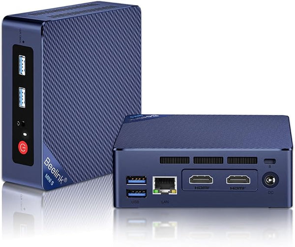 Beelink S12 Pro, Intel 12ª geração Alder Lake-N100 (até 3,4GHz), Mini PC 16GB DDR4 RAM 500GB PCIe SSD, Mini Computador Suporte 4K Dual Display, WiFi 6/BT5.2/USB3.2/Gigabit Ethernet, Auto Power On
