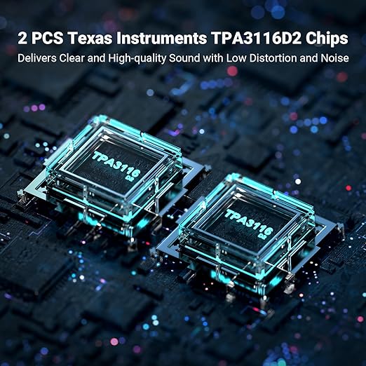 Fosi Audio BT20A Bluetooth 5.0 Receptor Amplificador de Áudio Estéreo 2 Canais Mini Hi-Fi Classe D Amplificador Integrado 2.0 CH para Alto-falantes Domésticos 100W x 2 TPA3116