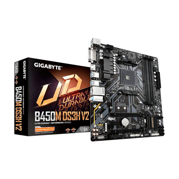 Placa Mãe Gigabyte B450M DS3H V2 (AM4/DDR4 3200MHz/HDMI/DisplayPort/M.2/USB 3.2) - 9MB45MSH2-00-10