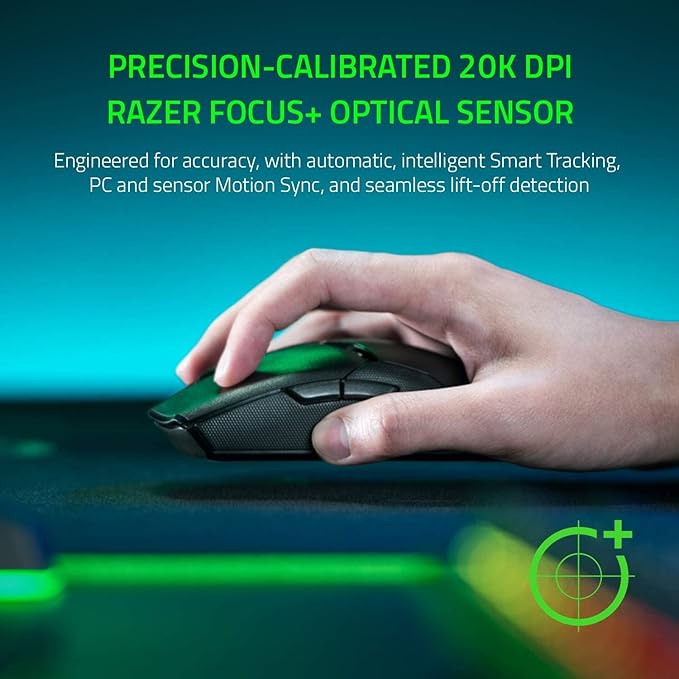 Razer Viper Ultimate com base de carregamento – Mouse ambidestro para jogos Esports alimentado por tecnologia sem fio HyperSpeed (Focus+ sensor óptico de 20K, leve 74 g, croma RGB) preto