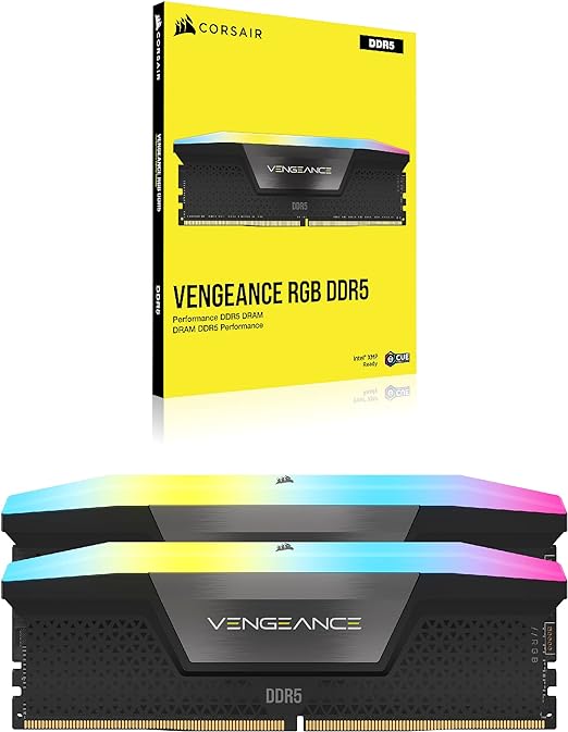 Memória Corsair Vengeance RGB - 32GB (2x16GB), DDR5, 6000Mhz, C40, Preto - CMH32GX5M2B6000C40