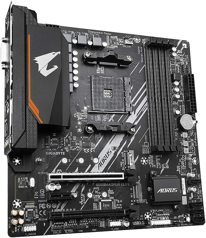 Gigabyte B550M AORUS Elite, Placa Mãe, Chipset B550, AMD AM4, mATX, DDR4