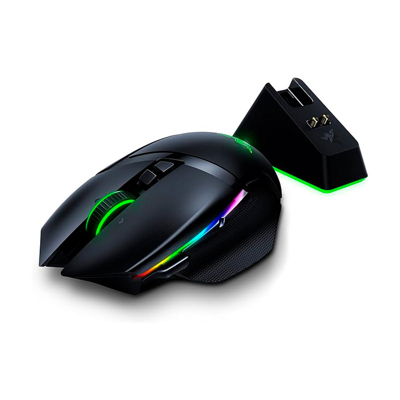 Mouse Razer Basilisk Ultimate HyperSpeed sem fio com base de carregamento: sensor óptico DPI de 20 K - Chroma RGB - 11 botões programáveis - bateria de 100 horas - preto