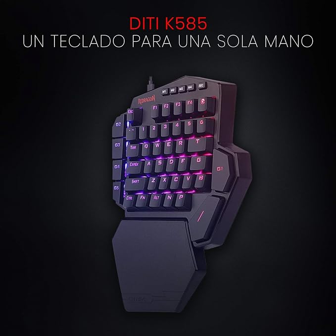 Teclado Mecânico Gamer Redragon One Hand RGB Chroma Switch Outemu Blue MK II - DITI K585RGB