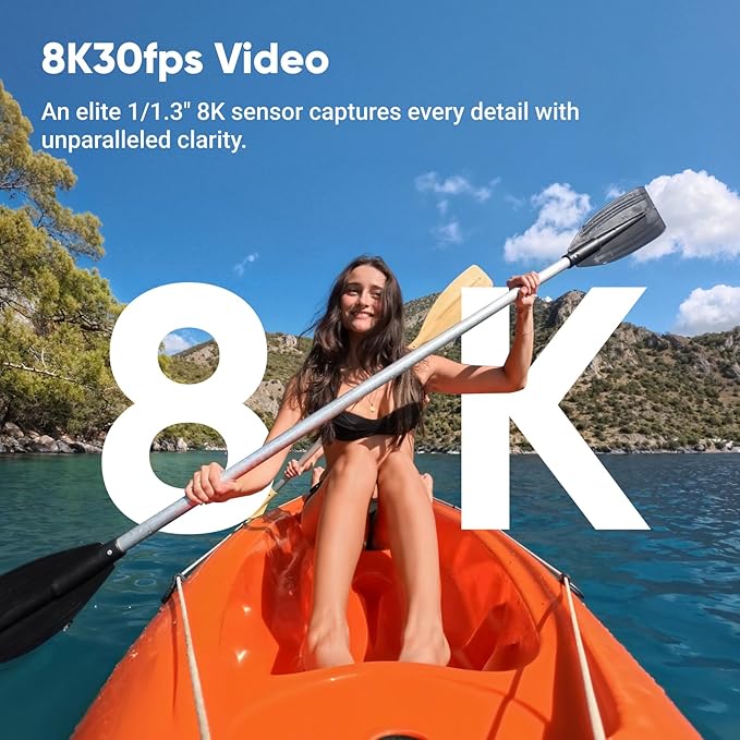 Insta360 Pacote Get-Set Ace Pro 2 – Câmera de ação à prova d'água 8K projetada com Leica, sensor de 1/3.3 cm, chip de IA duplo, luz baixa, áudio superior, tela flip e edição de IA para vlogs